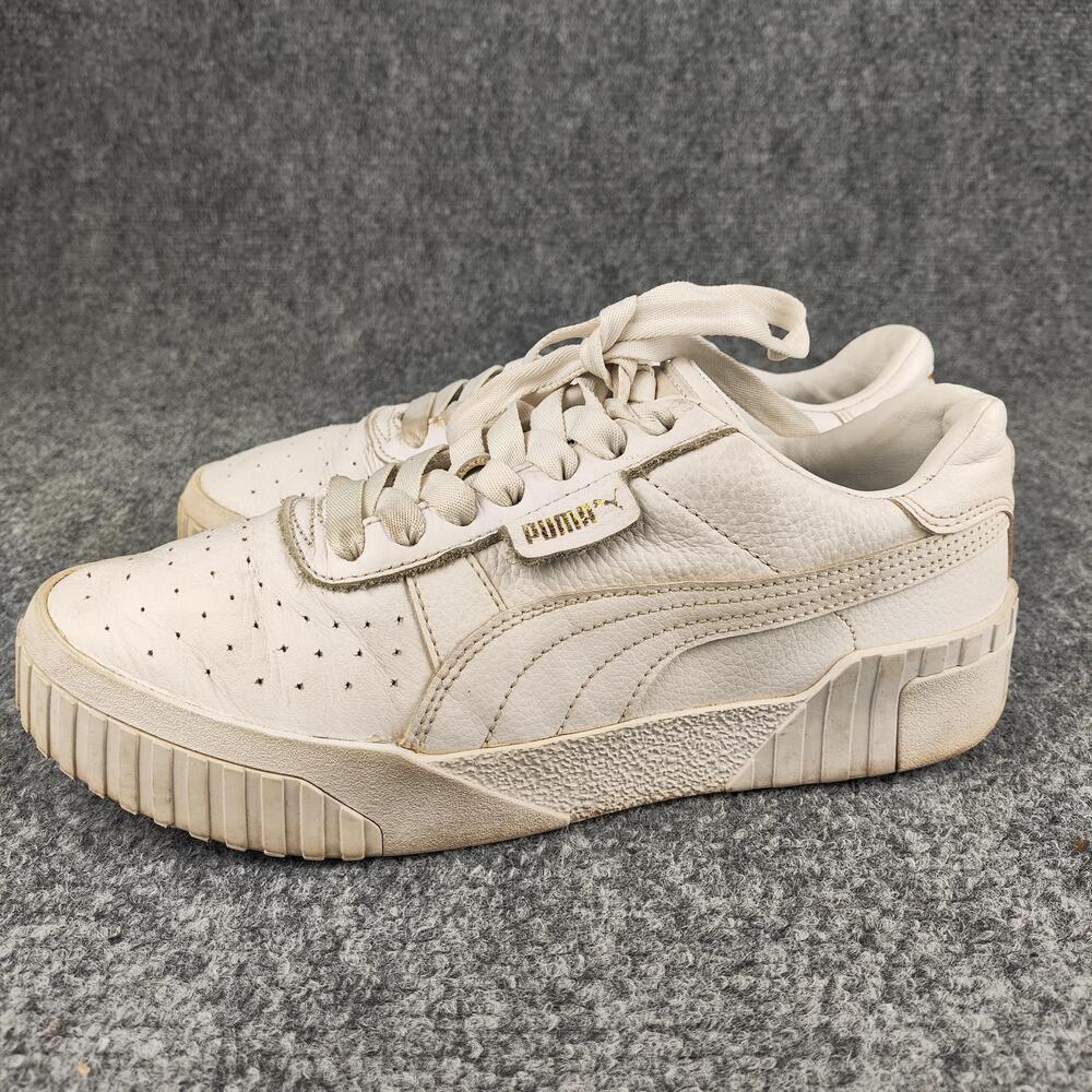 Puma Cali Shoes Womens Size 9 White Leather Low Top Platform Sneakers 369155-01